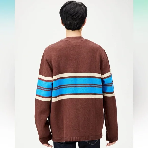 Levi's Men's Cardigan with Brown and Blue Stripes